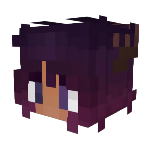 LilithMeraki Minecraft avatar head, 3D render