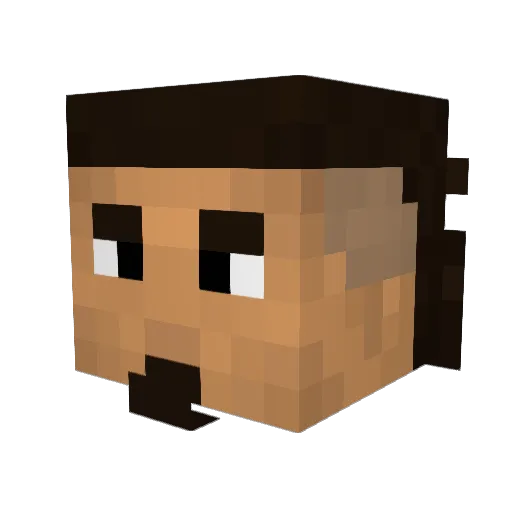 LillMoe Minecraft avatar head, 3D render