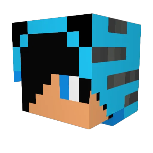 LillRocker Minecraft avatar head, 3D render