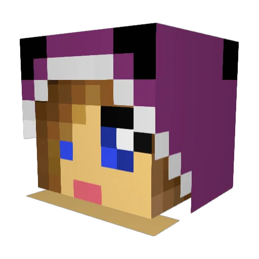 Lillara Minecraft avatar head, 3D render