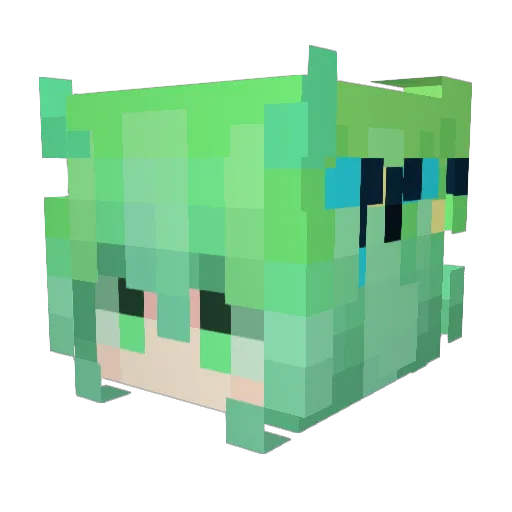 Lillaru Minecraft avatar head, 3D render