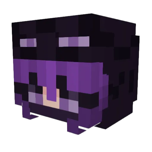 Lillasushi Minecraft avatar head, 3D render
