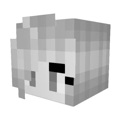 Lillbil Minecraft avatar head, 3D render