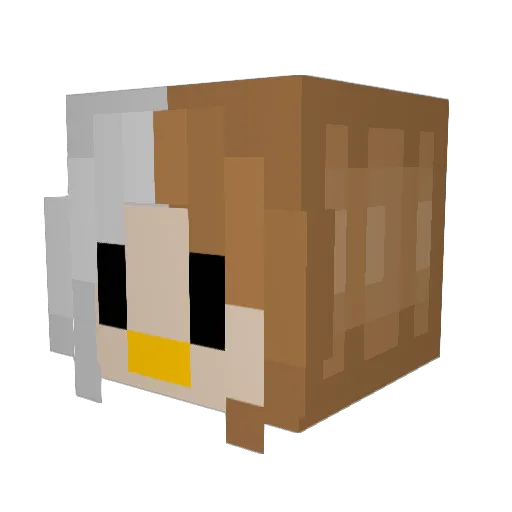 Lilli7 Minecraft avatar head, 3D render