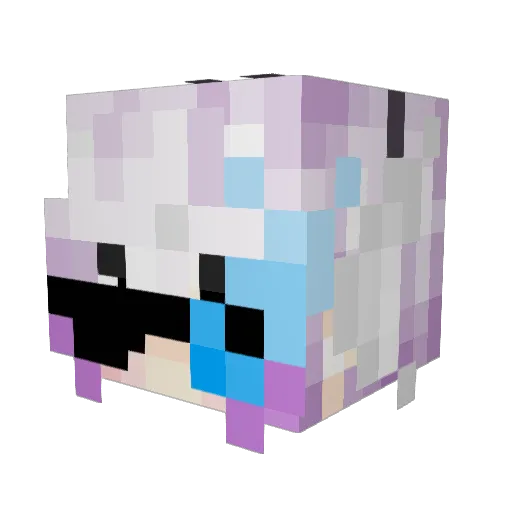 Lilliaowo Minecraft avatar head, 3D render