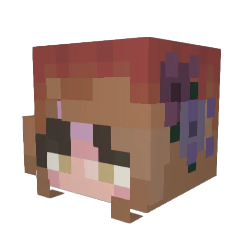 Lillov Minecraft avatar head, 3D render