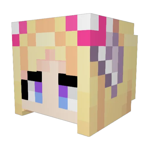 Lillowh Minecraft avatar head, 3D render