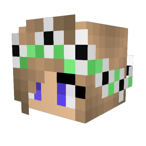 Lillumillu Minecraft avatar head, 3D render