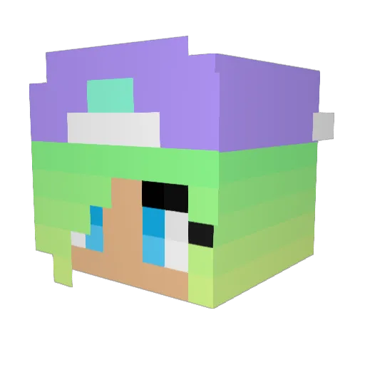 Lillupe11 Minecraft avatar head, 3D render