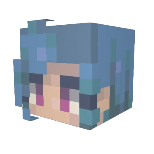 LillyAhri Minecraft avatar head, 3D render