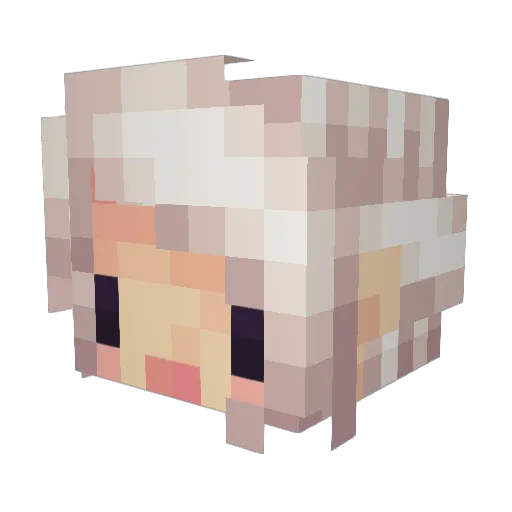 LillyU Minecraft avatar head, 3D render