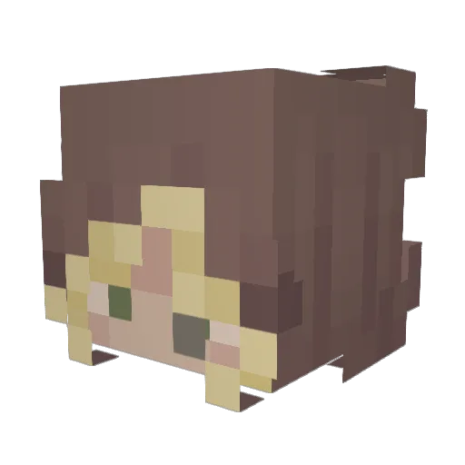 Lillybacon Minecraft avatar head, 3D render