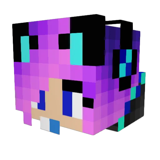 Lillyhunter Minecraft avatar head, 3D render