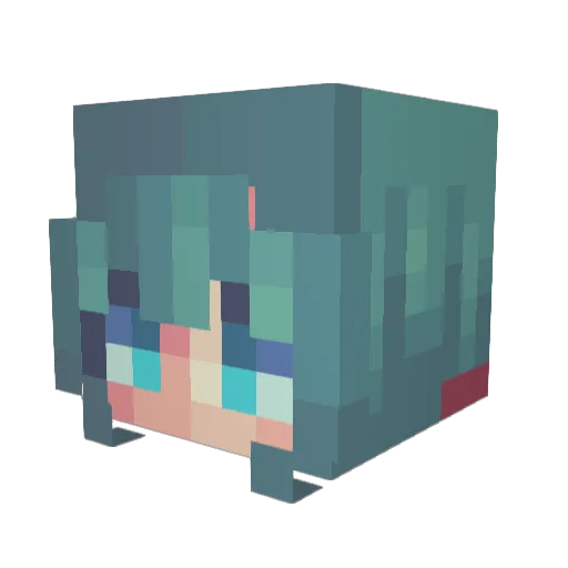 Lillying Minecraft avatar head, 3D render
