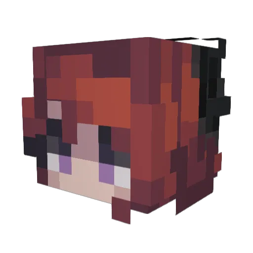 Lillywrath Minecraft avatar head, 3D render