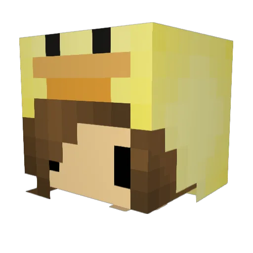 Lillzzi Minecraft avatar head, 3D render
