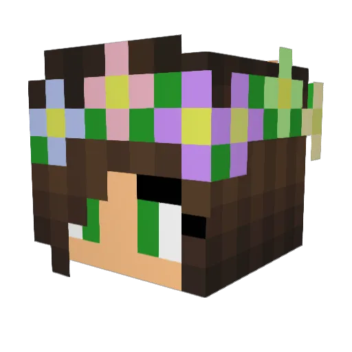 Lilmamab Minecraft avatar head, 3D render