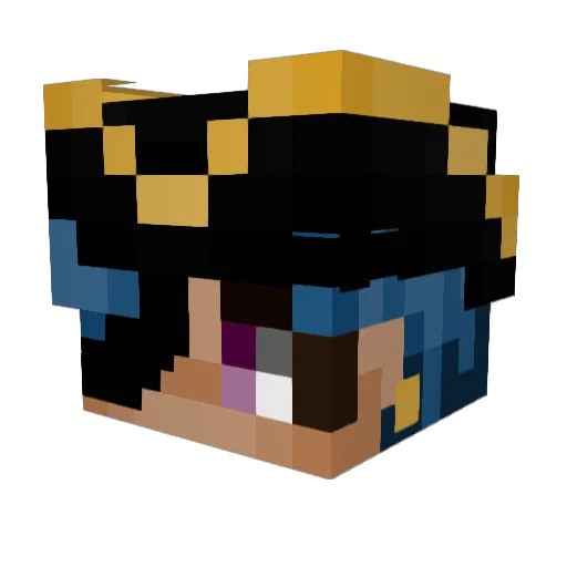 Lilmeg Minecraft avatar head, 3D render