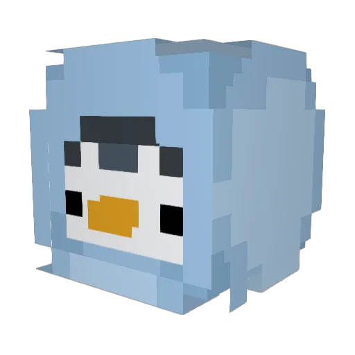 Lilminbari Minecraft avatar head, 3D render