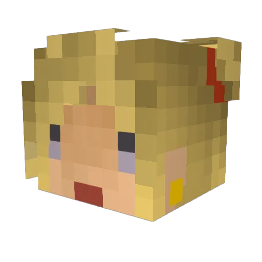 Lilobay Minecraft avatar head, 3D render