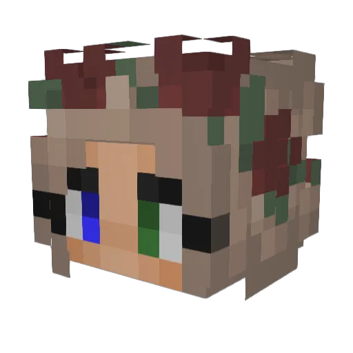 Lilou34 Minecraft avatar head, 3D render