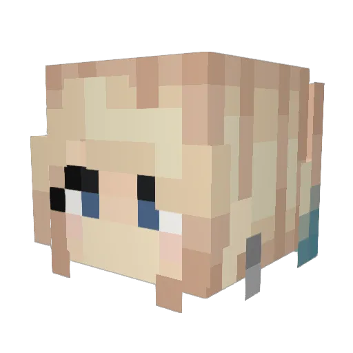 Liloullixe Minecraft avatar head, 3D render