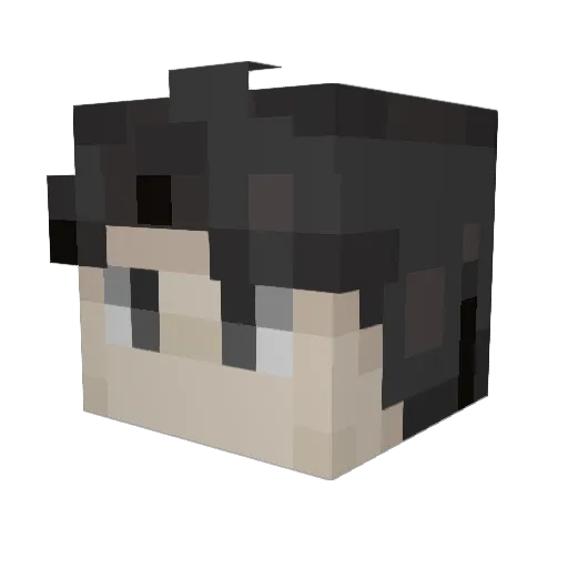 Lilscare Minecraft avatar head, 3D render