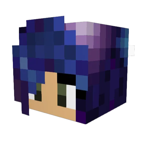 Lilshegod Minecraft avatar head, 3D render