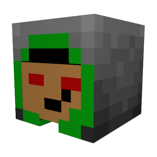 Lilthon Minecraft avatar head, 3D render