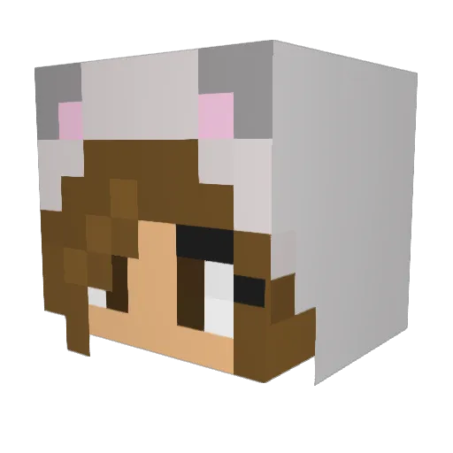 Lily Minecraft avatar head, 3D render