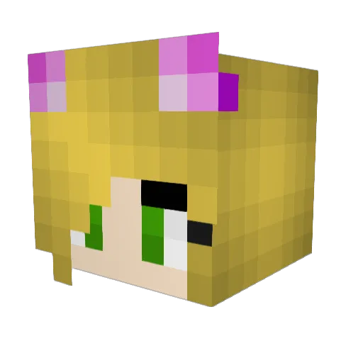 LilyAvaG Minecraft avatar head, 3D render