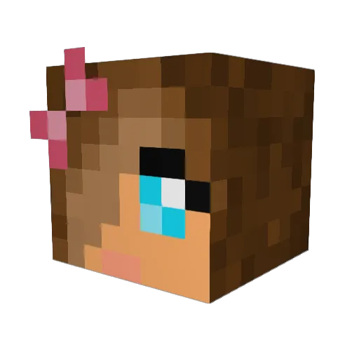 LilyBabs3 Minecraft avatar head, 3D render