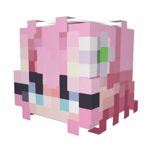 LilyCraftChu Minecraft avatar head, 3D render