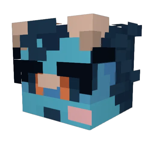 LilyDotJPEG Minecraft avatar head, 3D render