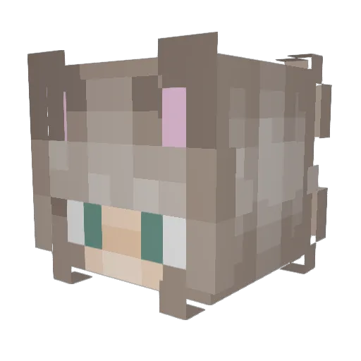 LilyFry Minecraft avatar head, 3D render