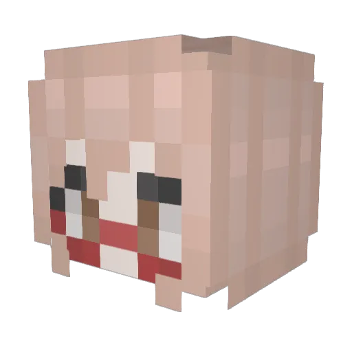 LilyMirai Minecraft avatar head, 3D render
