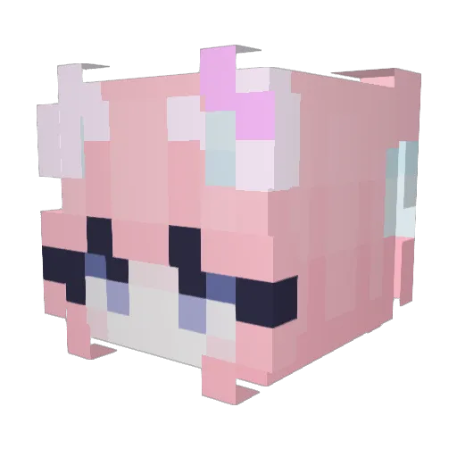 LilyNyaa Minecraft avatar head, 3D render