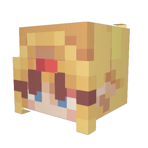 LilyRockW Minecraft avatar head, 3D render
