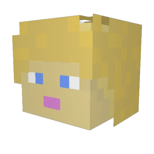 Lily_play Minecraft avatar head, 3D render