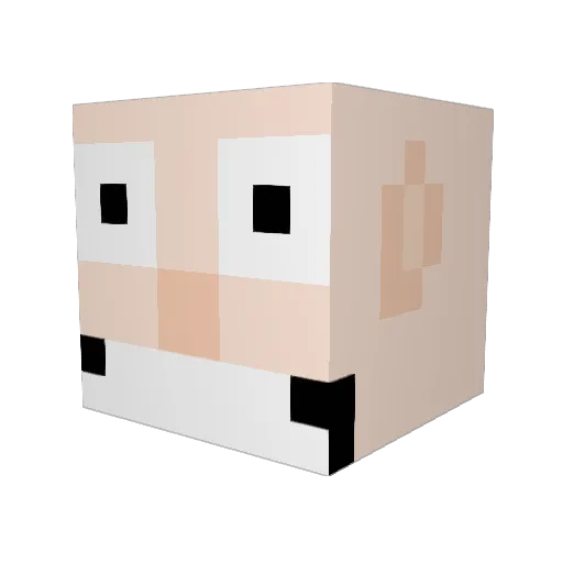 Lilya Minecraft avatar head, 3D render