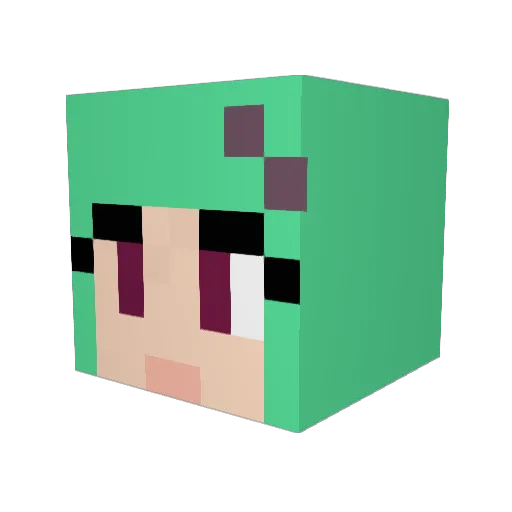 Lilyflower1 Minecraft avatar head, 3D render