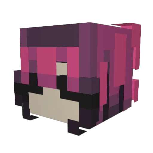 Lilyl0u Minecraft avatar head, 3D render