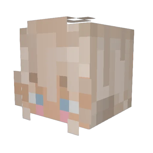 Lilynxi Minecraft avatar head, 3D render