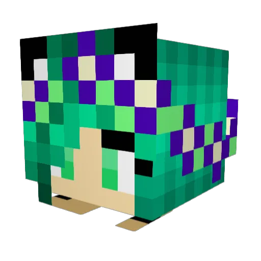 Lilysparks Minecraft avatar head, 3D render
