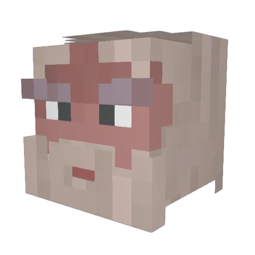 Limbotonia Minecraft avatar head, 3D render
