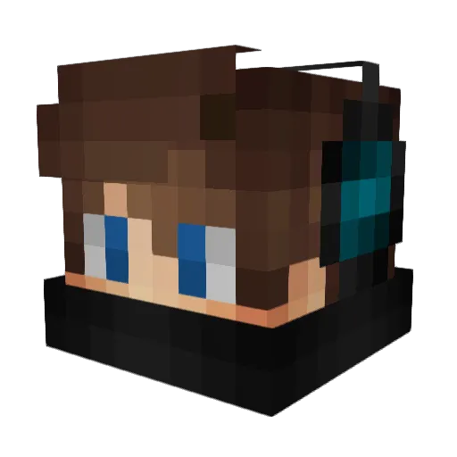 Lime0n Minecraft avatar head, 3D render