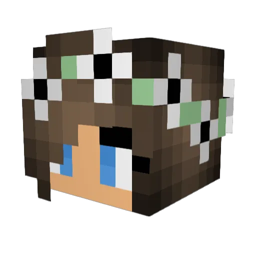 LimeGirl_ Minecraft avatar head, 3D render