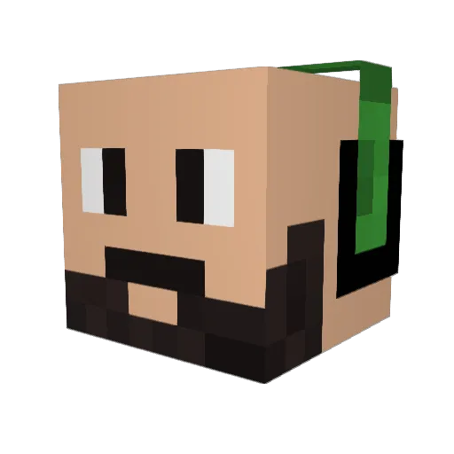 LimeLimit Minecraft avatar head, 3D render