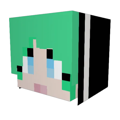 LimeTreeA Minecraft avatar head, 3D render