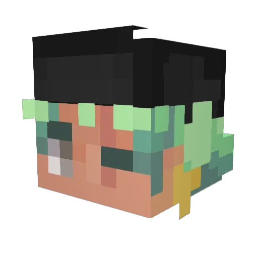 Limeathon Minecraft avatar head, 3D render